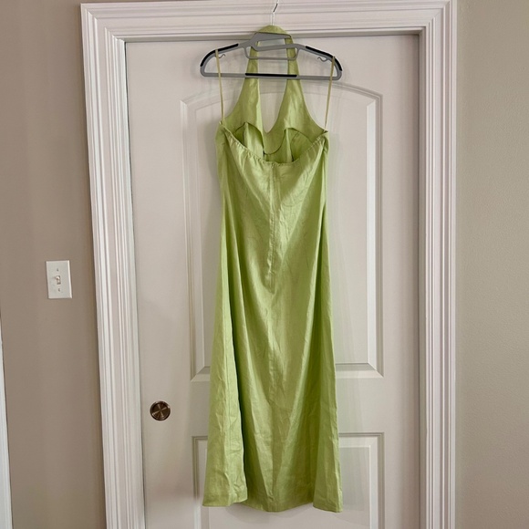 Vintage Laura Ashley Linen Halter Dress NWT mint lime geeen - Picture 3 of 7